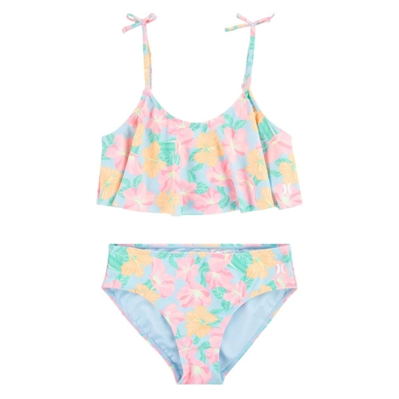 🪷HURLEY GIRLS 2 PIECE SWIMSUIT SIZE 14 - Picture 1 of 11